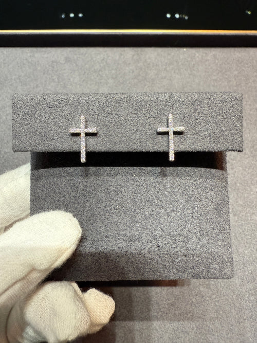0.180 ct. tw. Round Diamond Cross Earrings