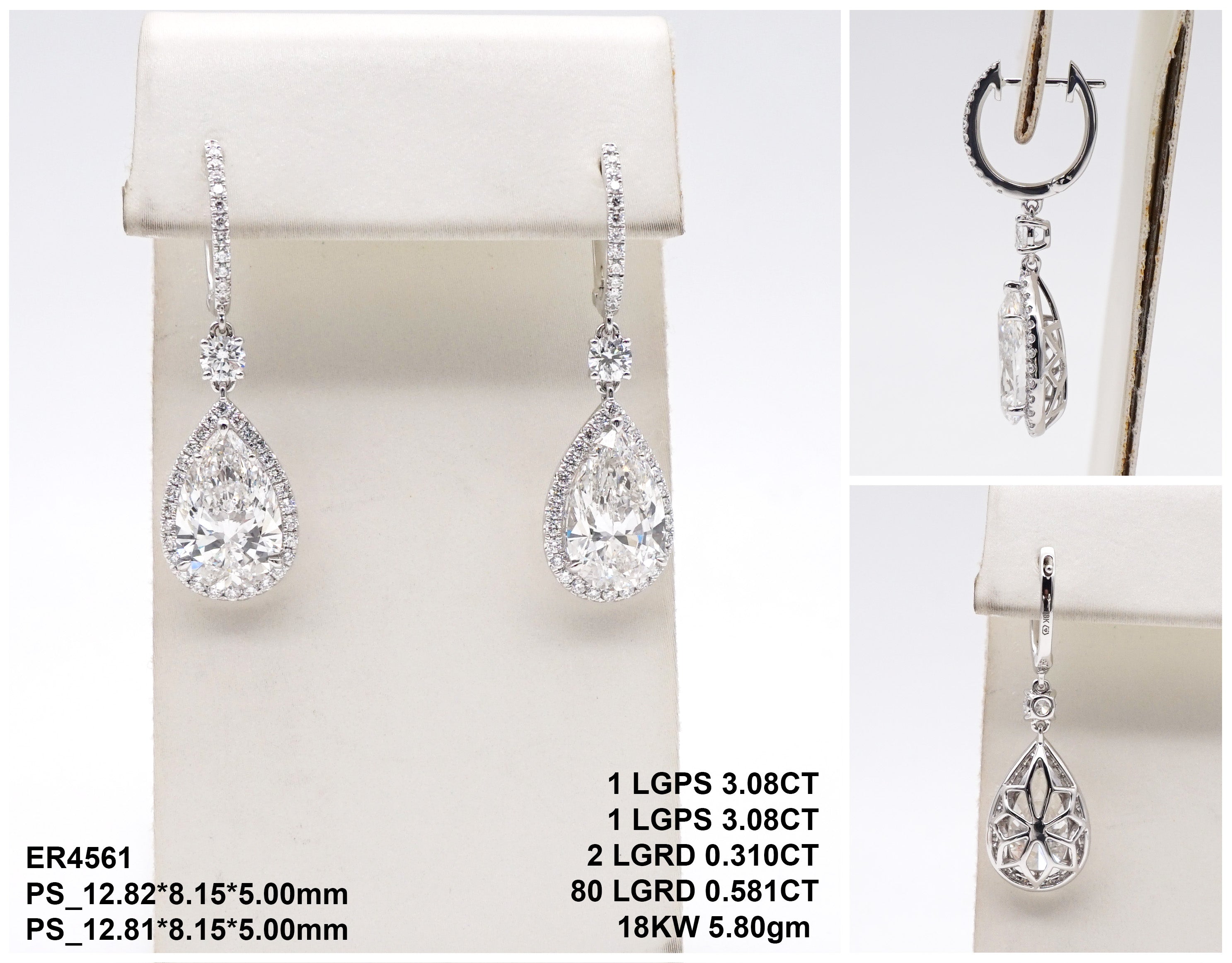 7.051 ct. tw. Pear-Cut Diamond Drop Earrings