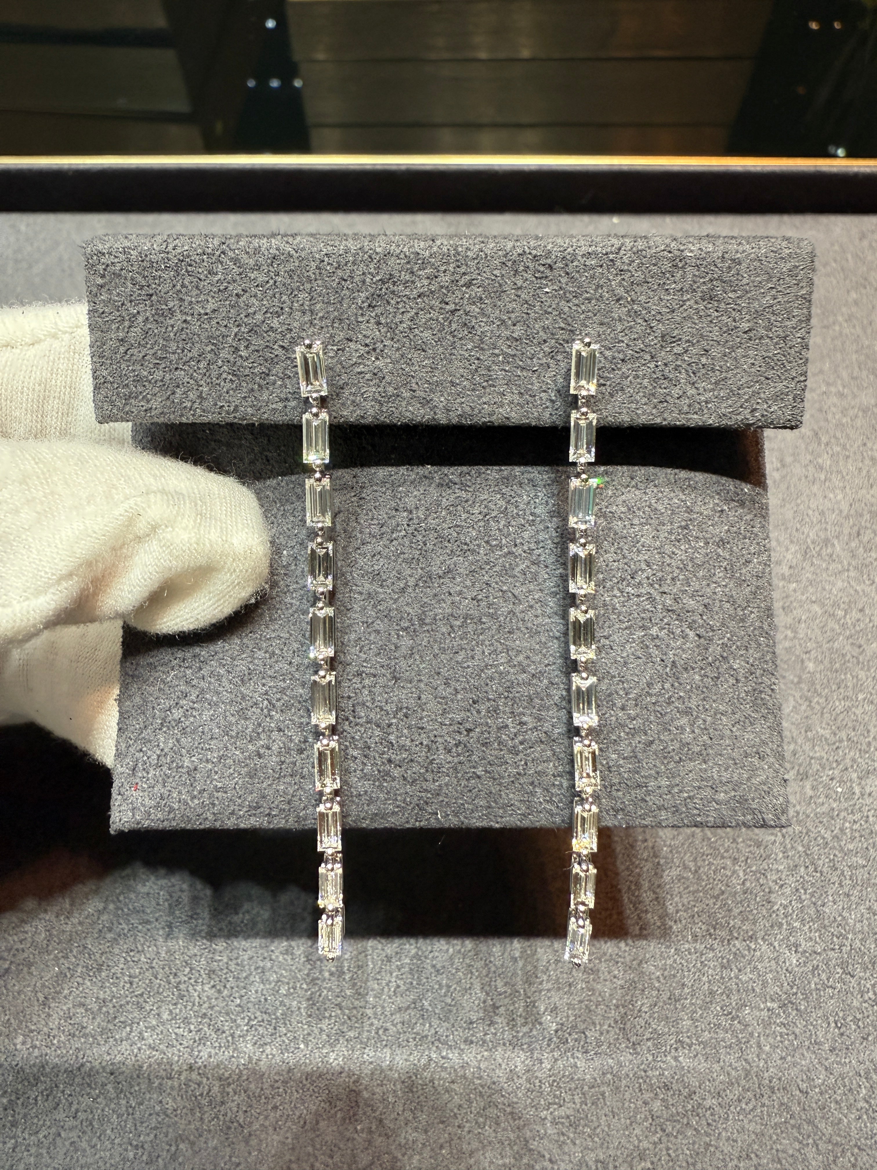 2.906 ct. tw. Baguette Diamond Drop Earrings