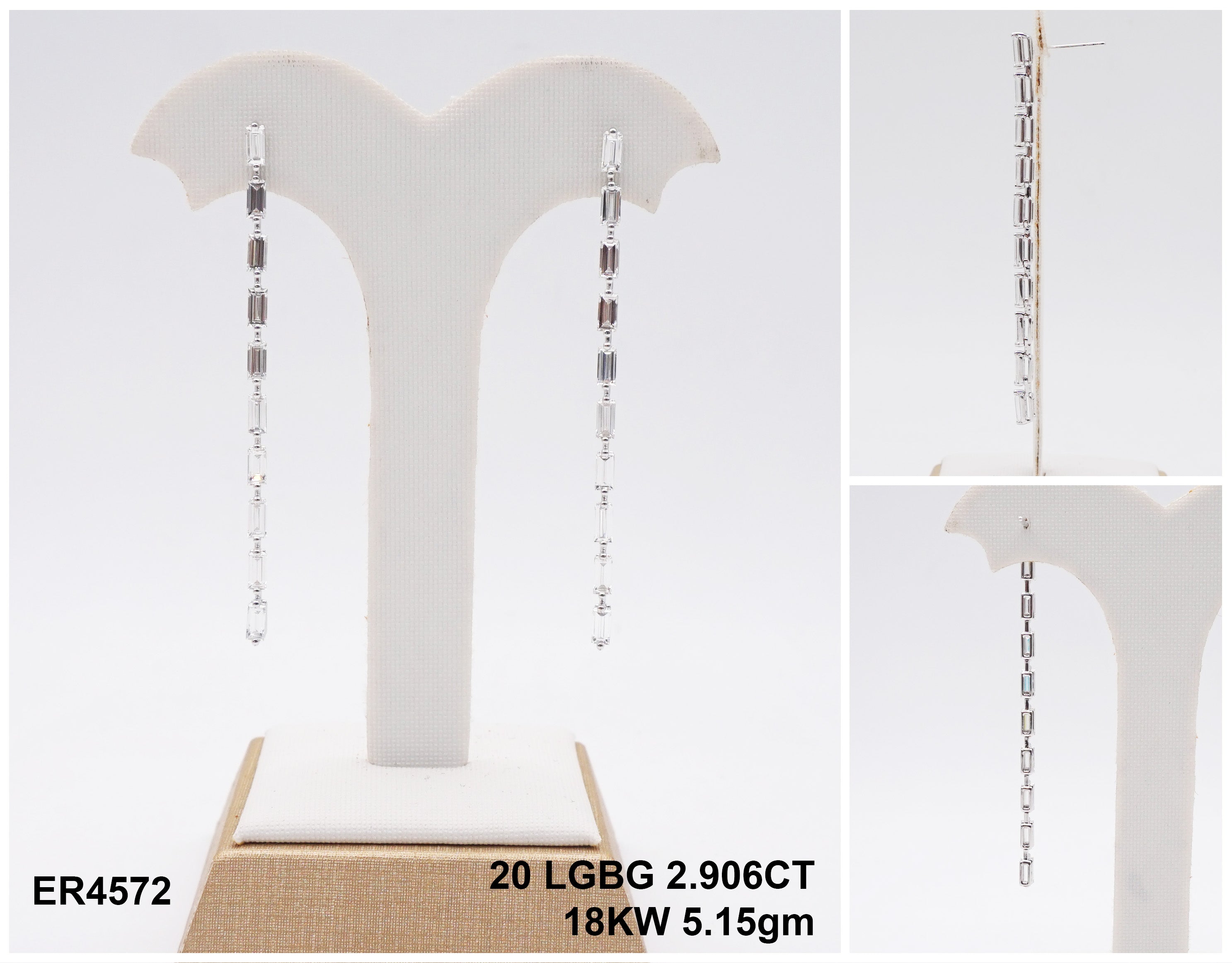 2.906 ct. tw. Baguette Diamond Drop Earrings