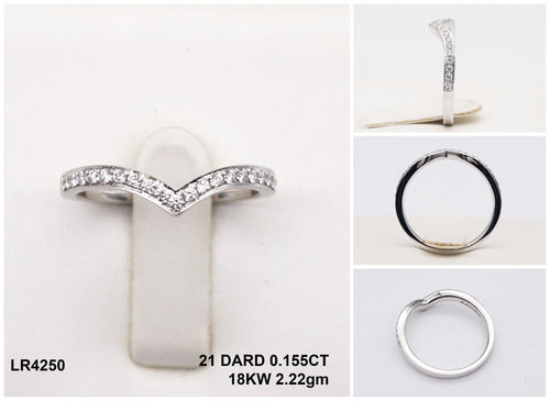 0.153 ct. tw. Round Diamond Chevron Half-Eternity Ring, Channel Setting