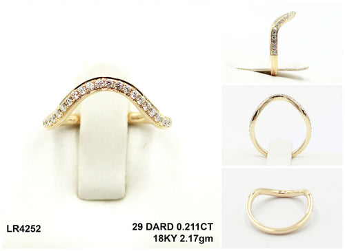 0.211 ct. tw. (1 pt.)Round Diamond Curved Half-Eternity Ring, Channel Setting