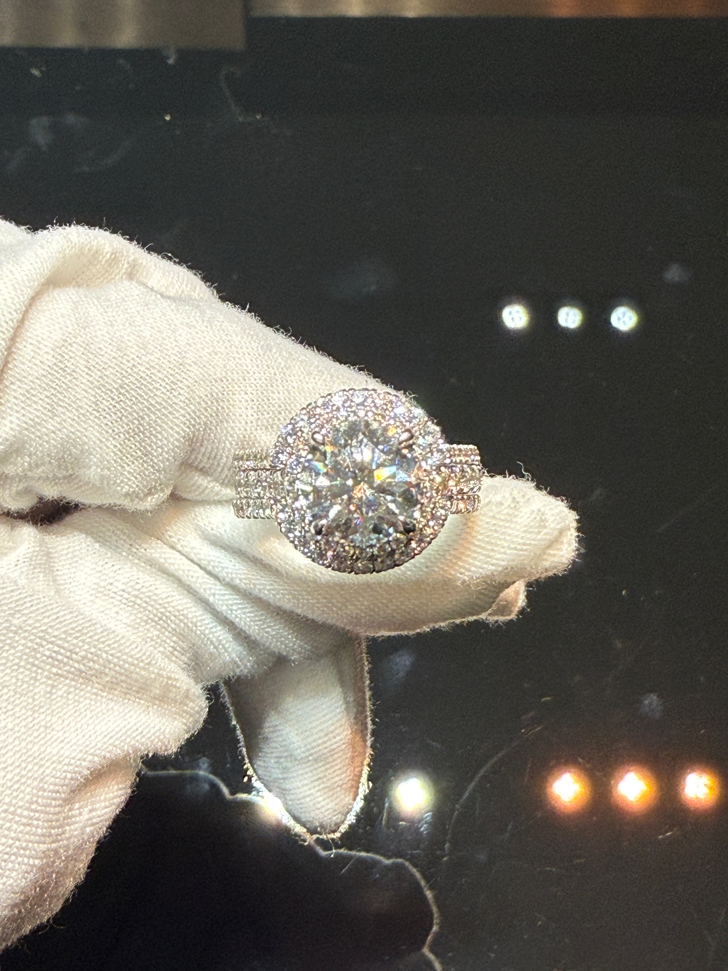 4.251 ct. tw. Round Diamond Halo Ring with Jacket