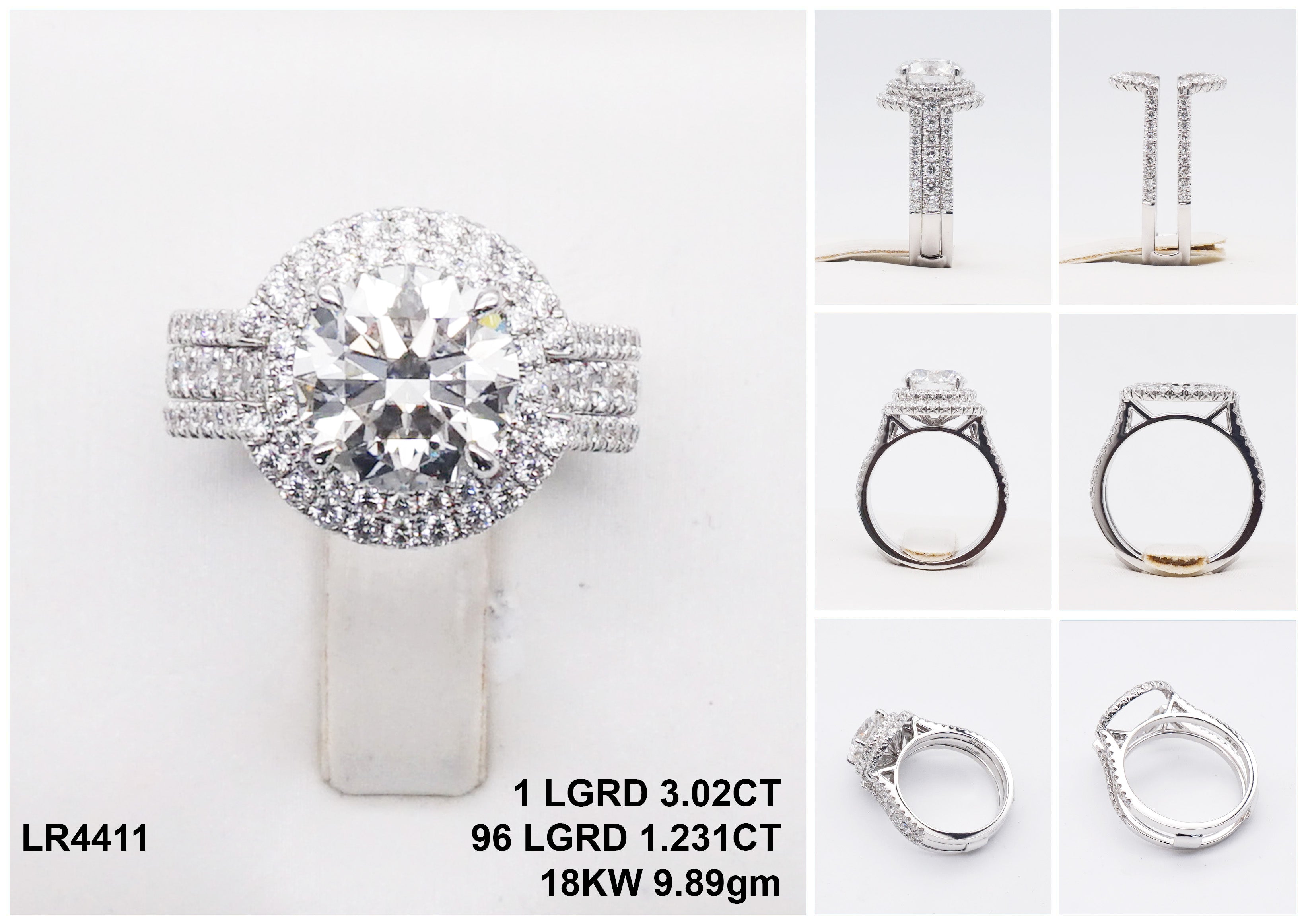 4.251 ct. tw. Round Diamond Halo Ring with Jacket
