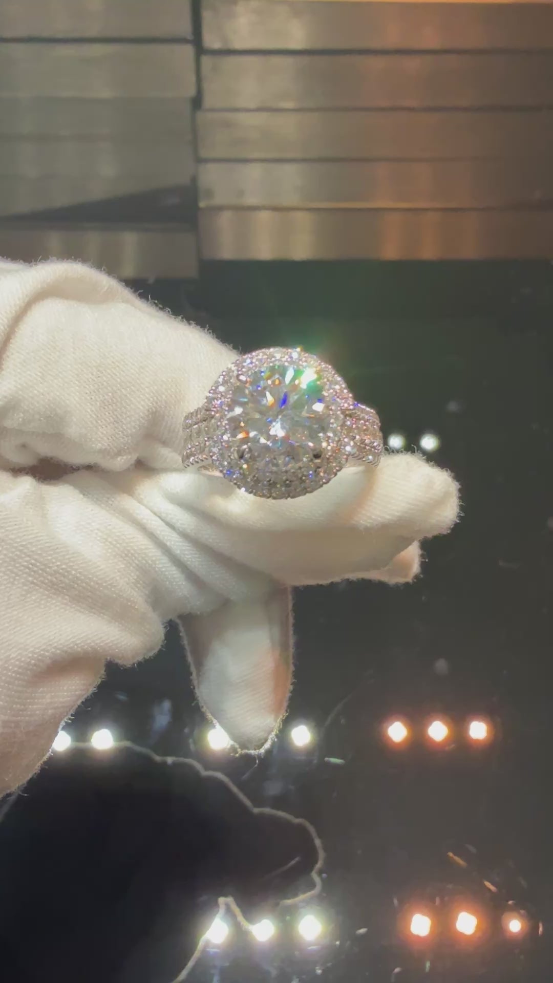 4.251 ct. tw. Round Diamond Halo Ring with Jacket