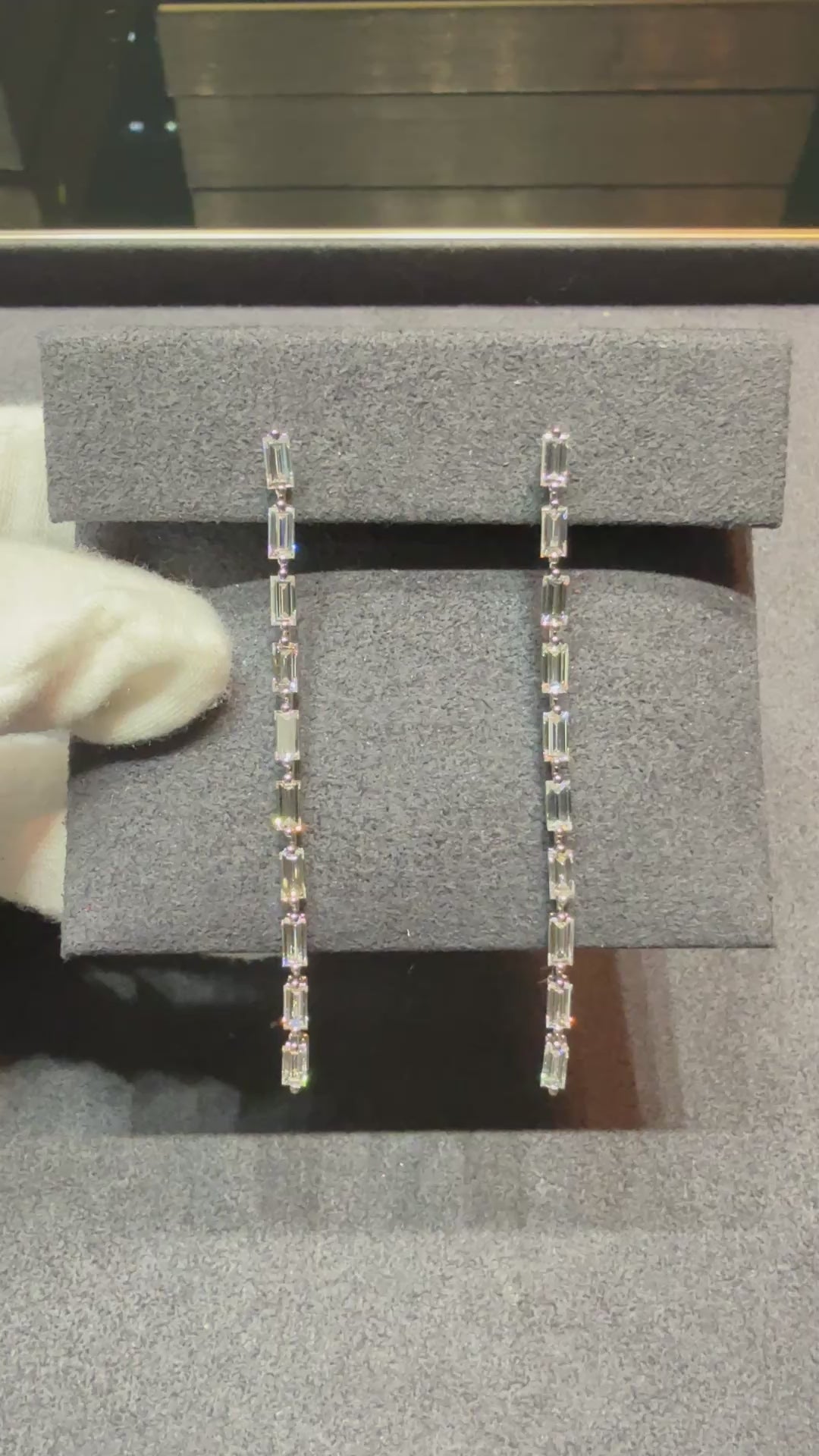 2.906 ct. tw. Baguette Diamond Drop Earrings